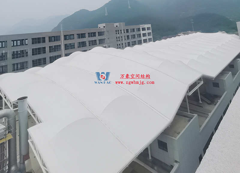 浙江真愛(ài)毯業(yè)科技有限公司廠(chǎng)房三屋面膜結(jié)構(gòu)工程完工大吉！