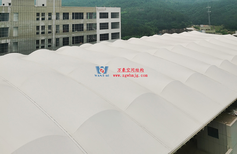 浙江真愛(ài)毯業(yè)科技有限公司廠(chǎng)房三屋面膜結(jié)構(gòu)工程完工大吉！