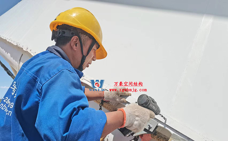 陜西定邊馬蓮灘沙漠公園鋼膜結(jié)構(gòu)工程“奮力快跑”，工程“進(jìn)度條”刷新了!